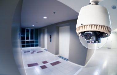 CCTV Camera or surveilance Operating in condominium with fish eye perspective